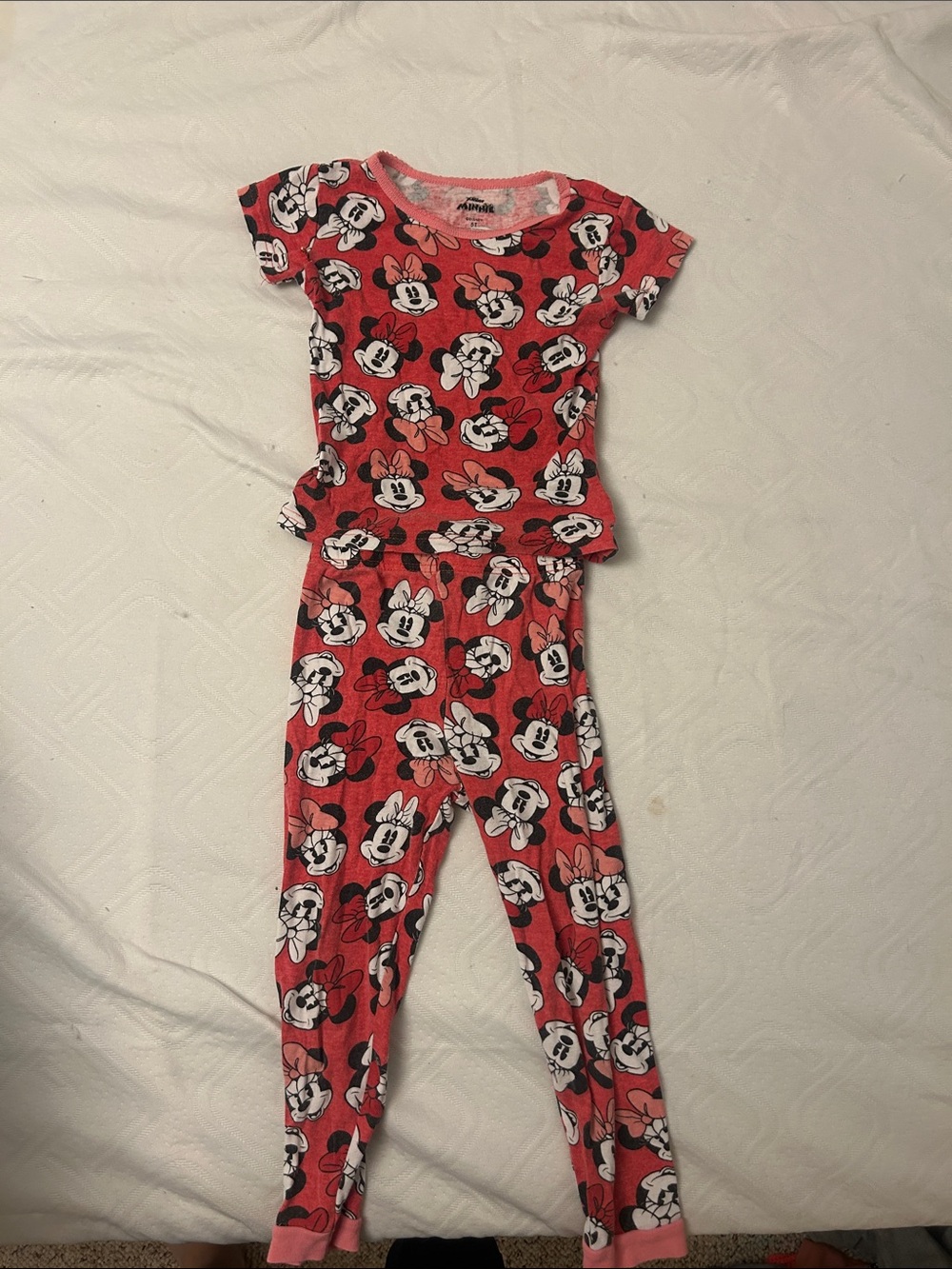 Disney Minnie Mouse Red & Pink Girls Pajama Set